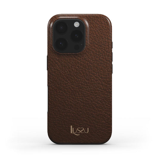 Diamond Shield Case - Caramel Grain Leather