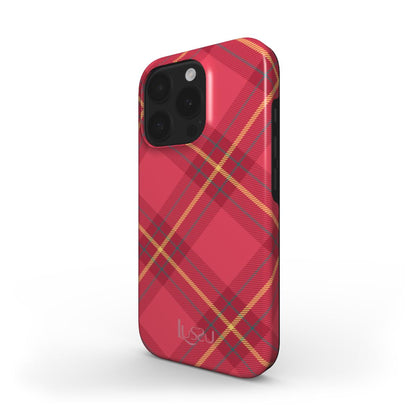 Diamond Shield Case - Cranberry Plaid