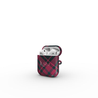 AirPods 1 / 2 Sapphire Guard Case - Frosted Berry Check