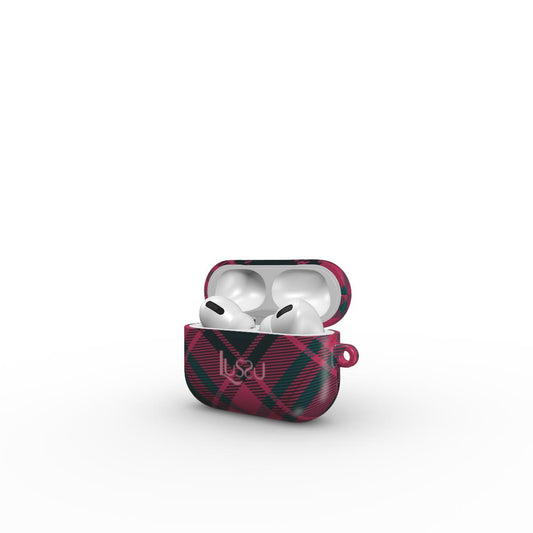 AirPods Pro Sapphire Guard Case - Frosted Berry Check