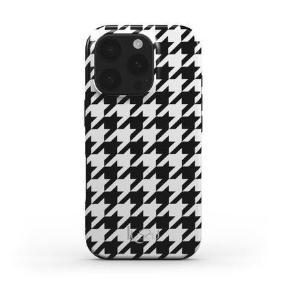 Diamond Shield Case - Timeless Houndstooth