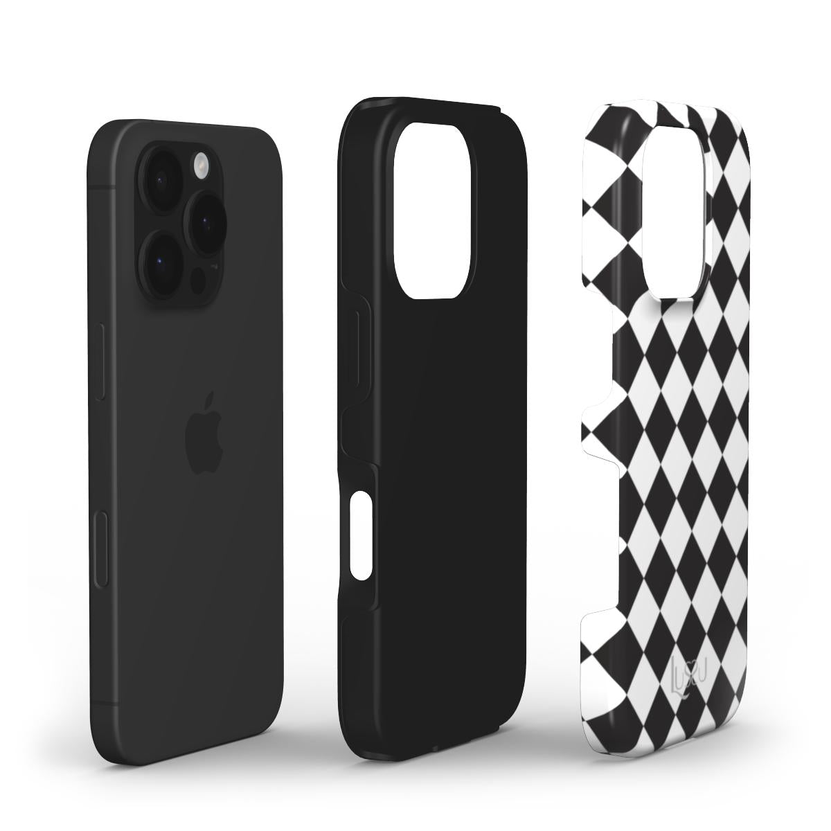 Diamond Shield Case - Diamonds in Black & White