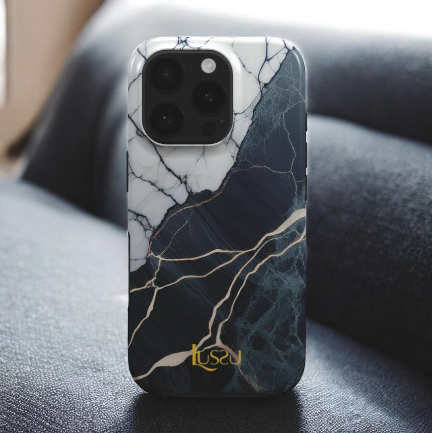 Diamond Shield Case - Black Ice Crackle