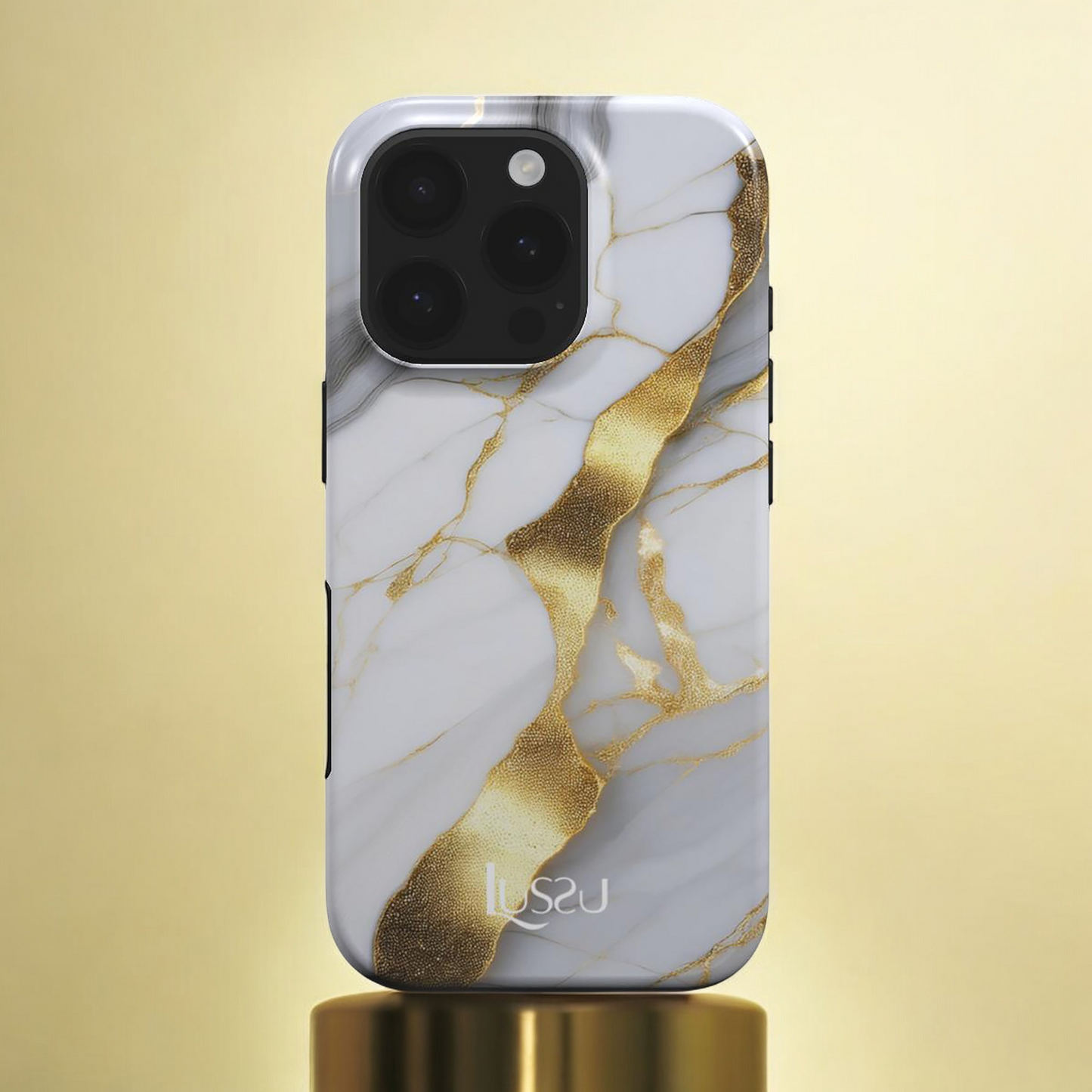 Diamond Shield Case - Golden Marble Symphony